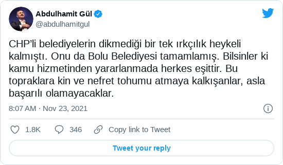 Abdulhamit Gül tweeti 