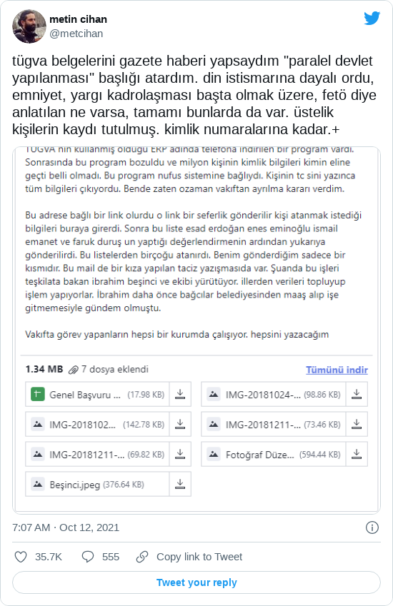 Metin Cihan TÜGVA tweet flood'u