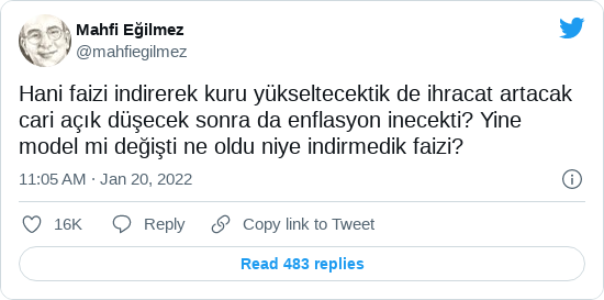 Mahfi Eğilmez tweeti