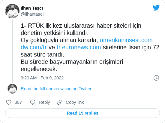 İlhan Taşçı tweeti