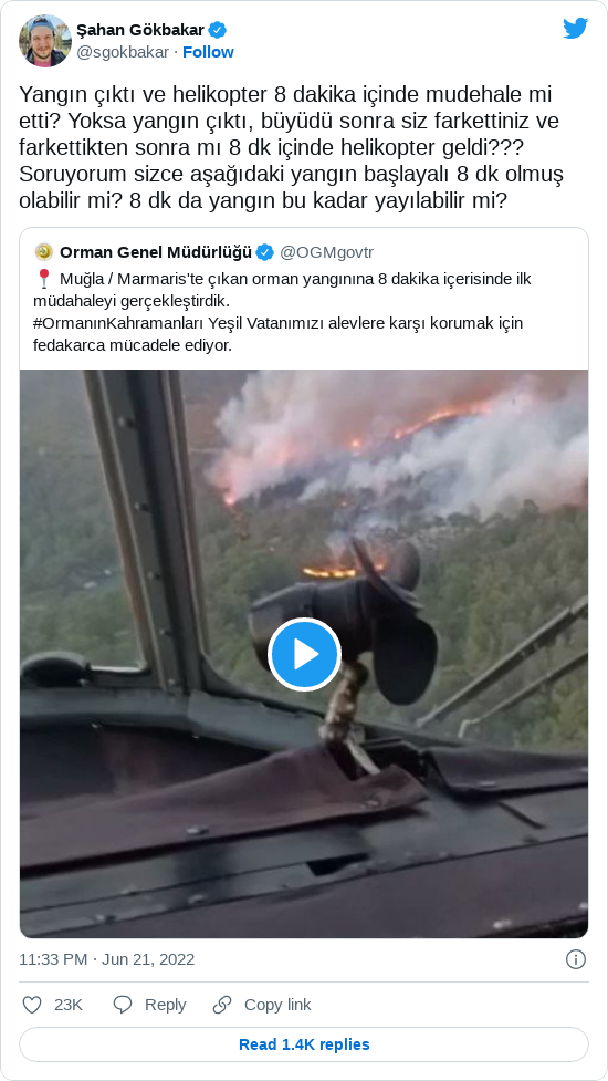 Şahan'ın tweeti