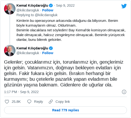 Kılıçdaroğlu'nun tweeti