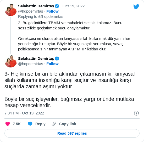 Demirtaş'ın söz konusu Tweeti
